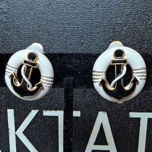 Nautical Anchor Clip Earrings
